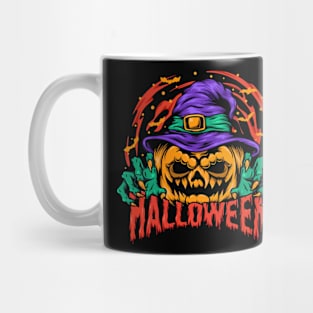 Scary Pumpkin Halloween Head Mug